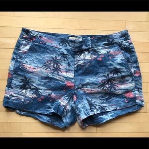 J. Crew linen beach Hawaiian print shorts